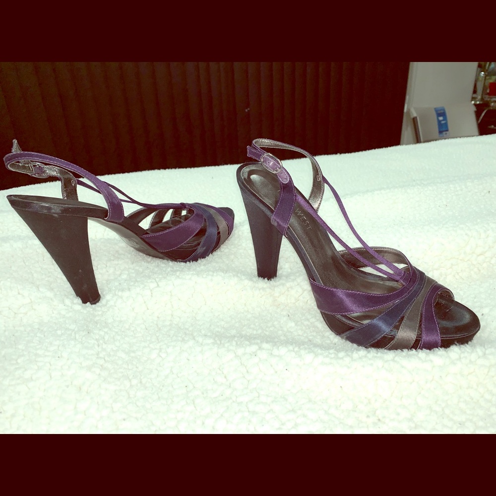 Heels Grey and purple Nine West 3.5 inch.